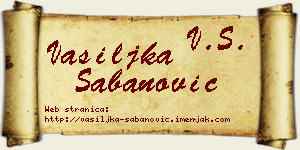 Vasiljka Šabanović vizit kartica